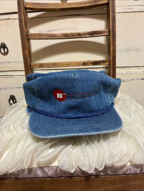 Two Vintage Halliburton Denim Cap – Never Worn – Oilfield Workwear Hat